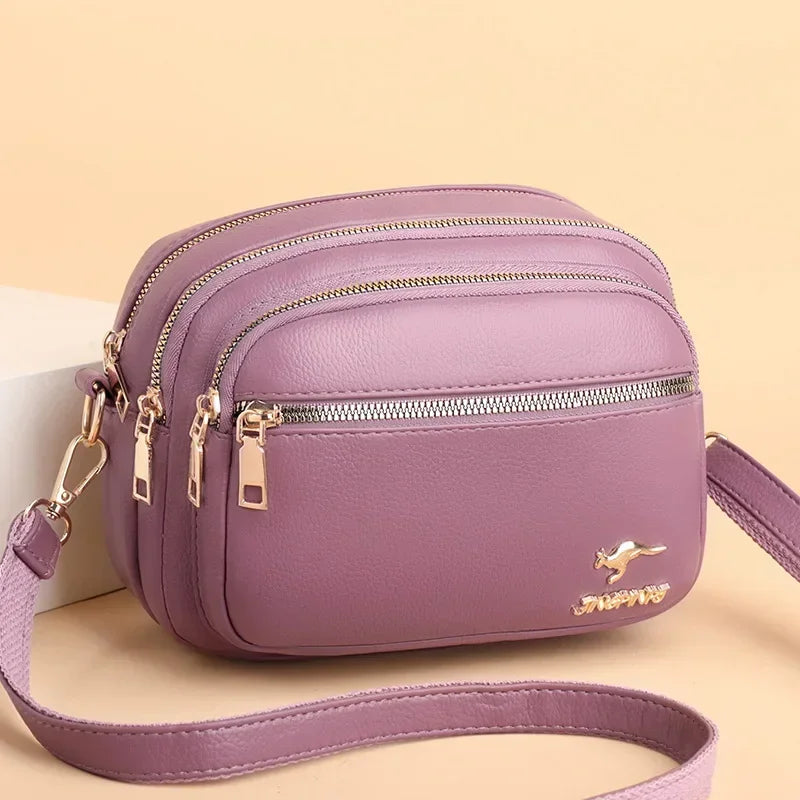 Multi-Pocket PU Shoulder Bag