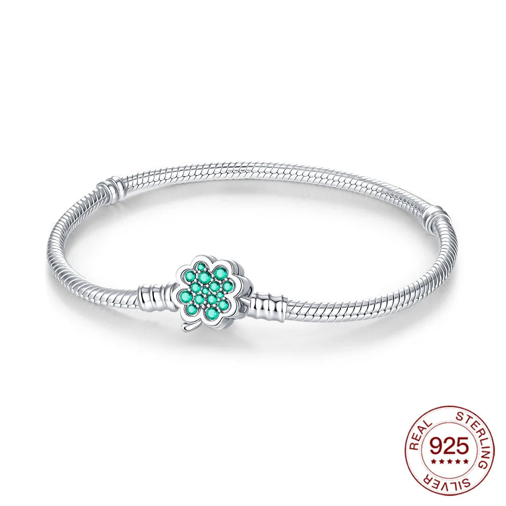 Sterling Silver Four-leaf Bracelet