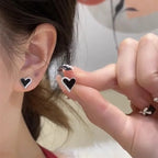 Zircon Black Love Earrings