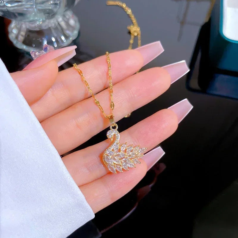 Full Crystal Pink Pendant Necklace