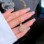 Full Crystal Pink Pendant Necklace