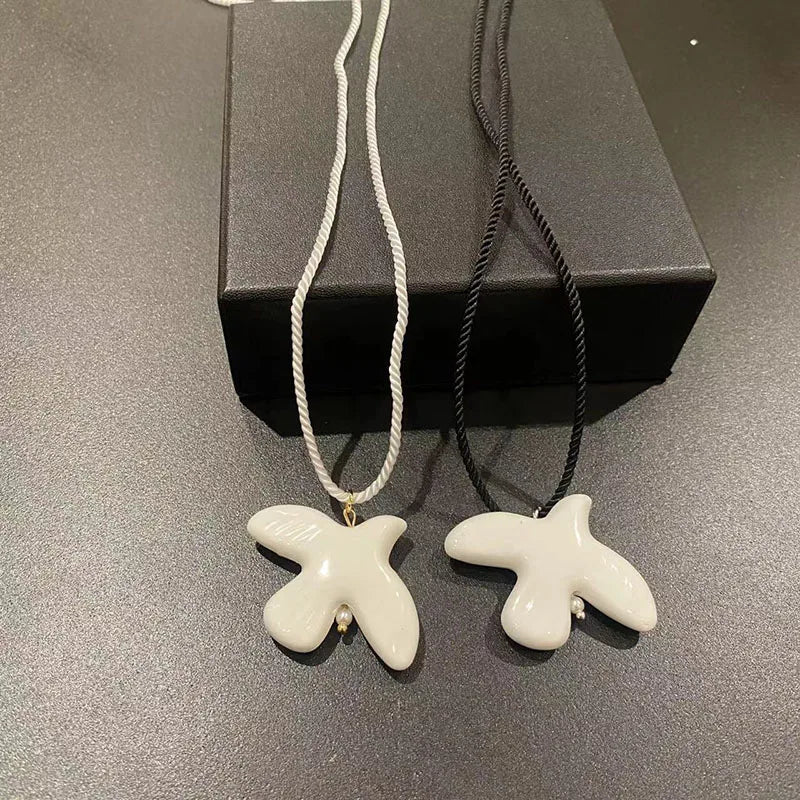 White Peace Dove Pendant Necklace
