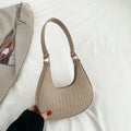 Felt Half-Moon Shoulder Bag