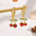 Cherry Zirconia Dangle Earrings