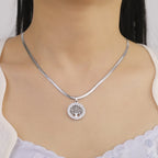 Tree Life Rhinestone Pendant Necklace