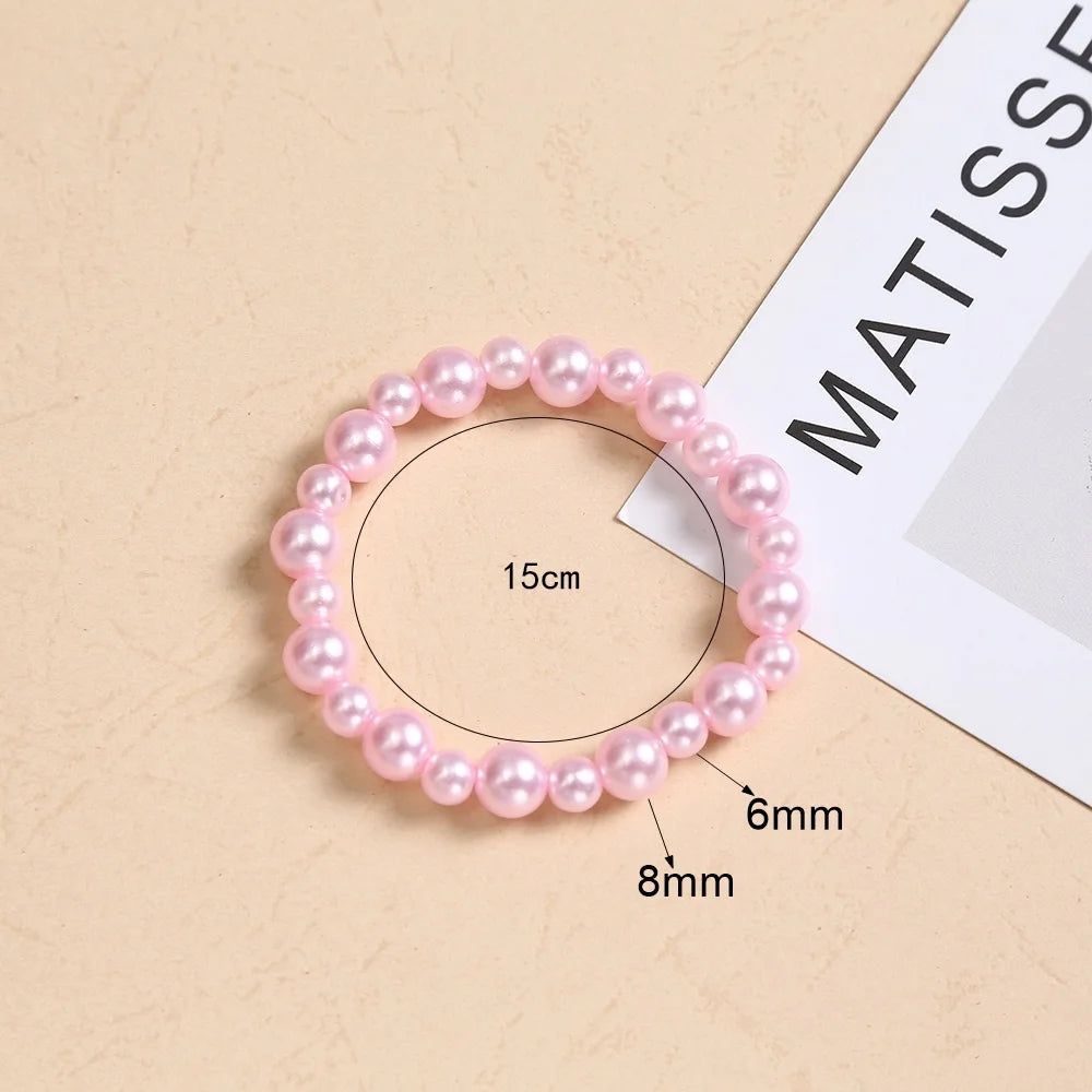 Pink Imitation Pearl Bracelet