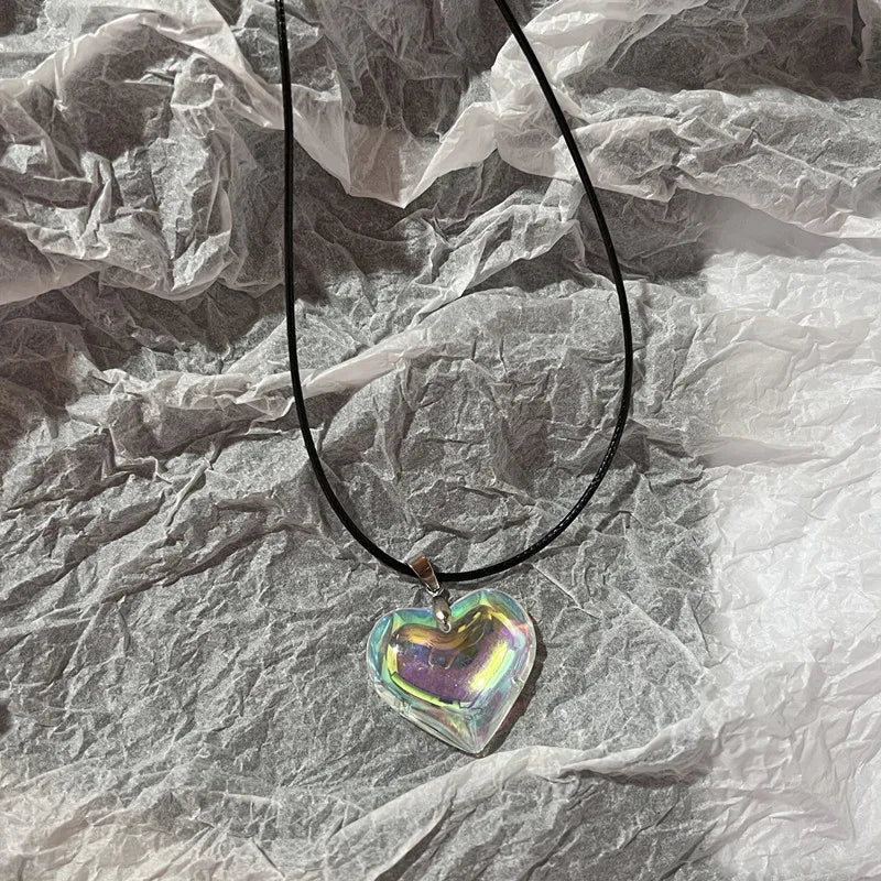 Red Heart Glass Pendant Necklace