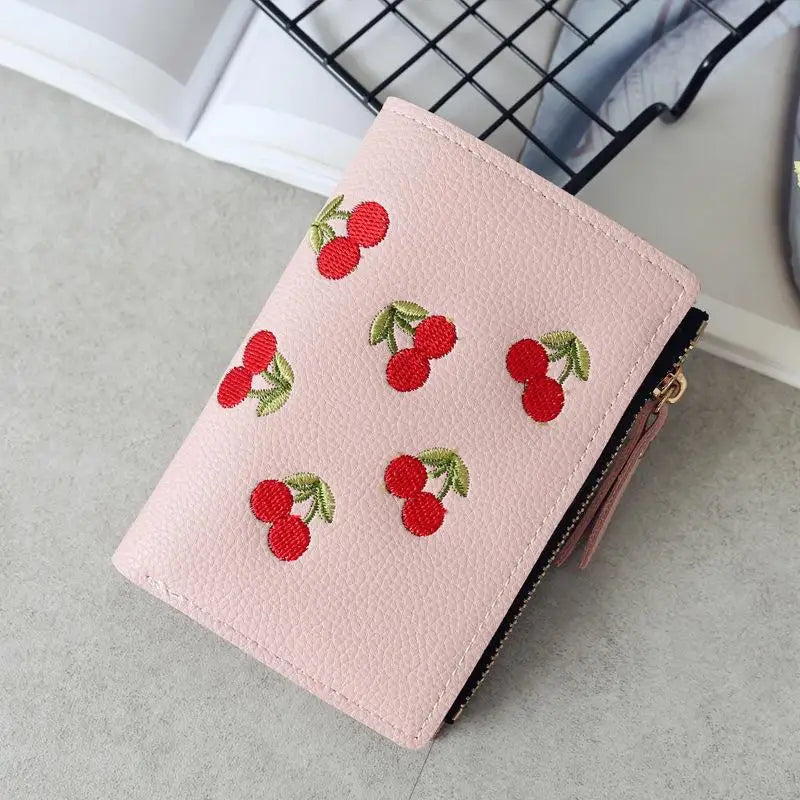 Vertical Buckle Cherry Wallet