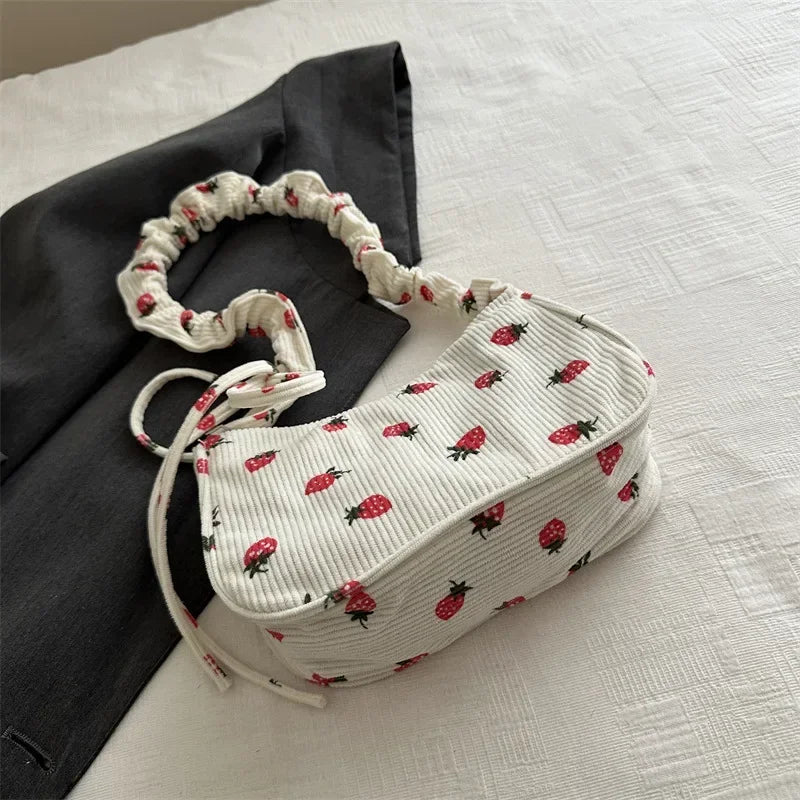 Corduroy Half-Moon Shoulder Bag