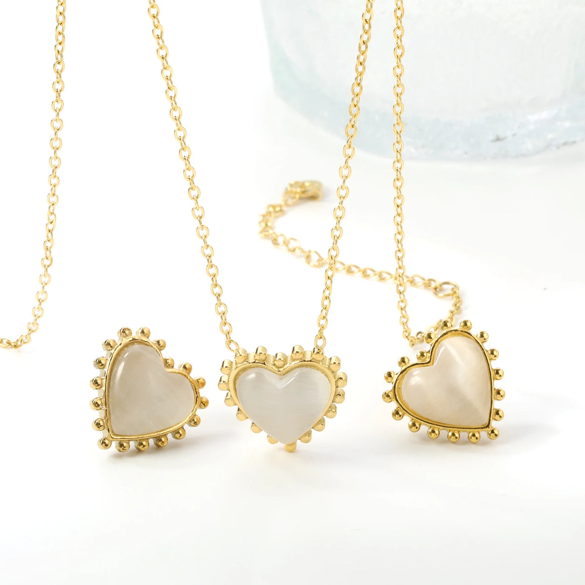 Vintage Heart Necklace & Earring Set