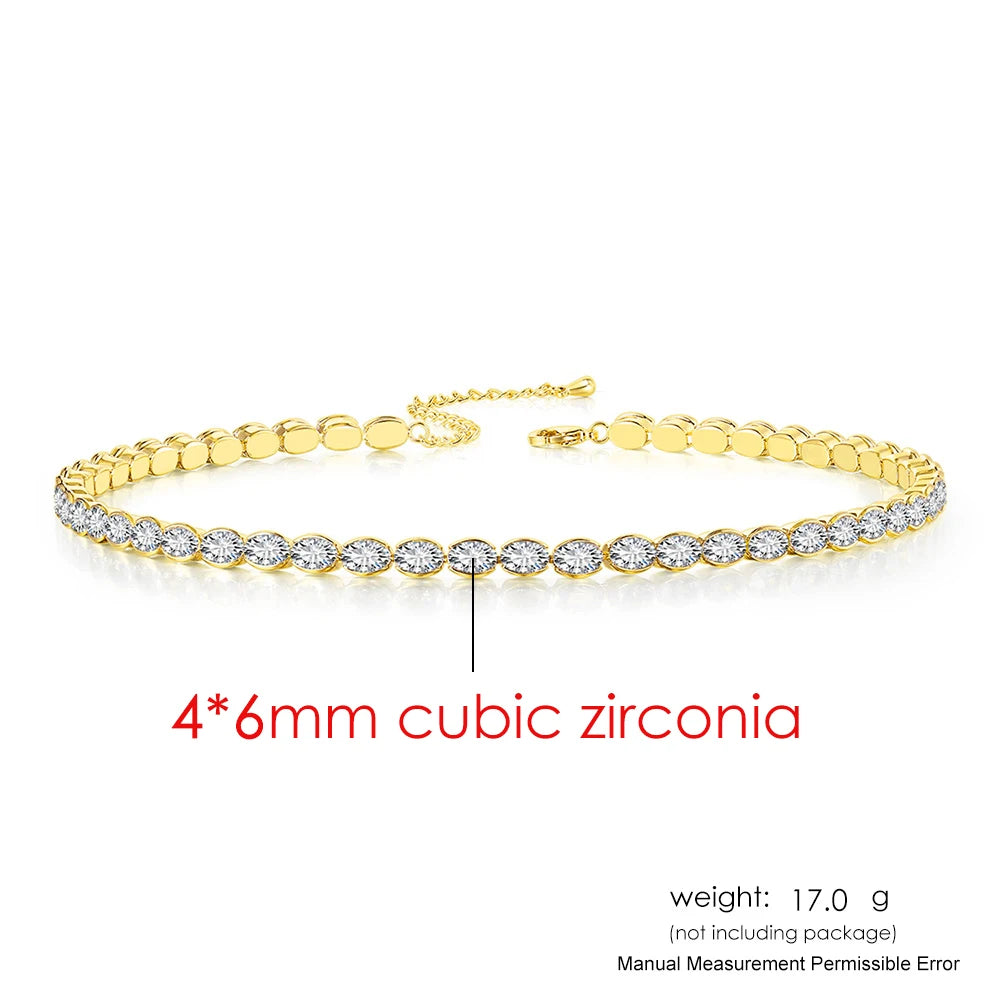 Dainty Oval Crystal Necklace
