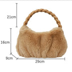 Plush Zip Hobo Shoulder Bag