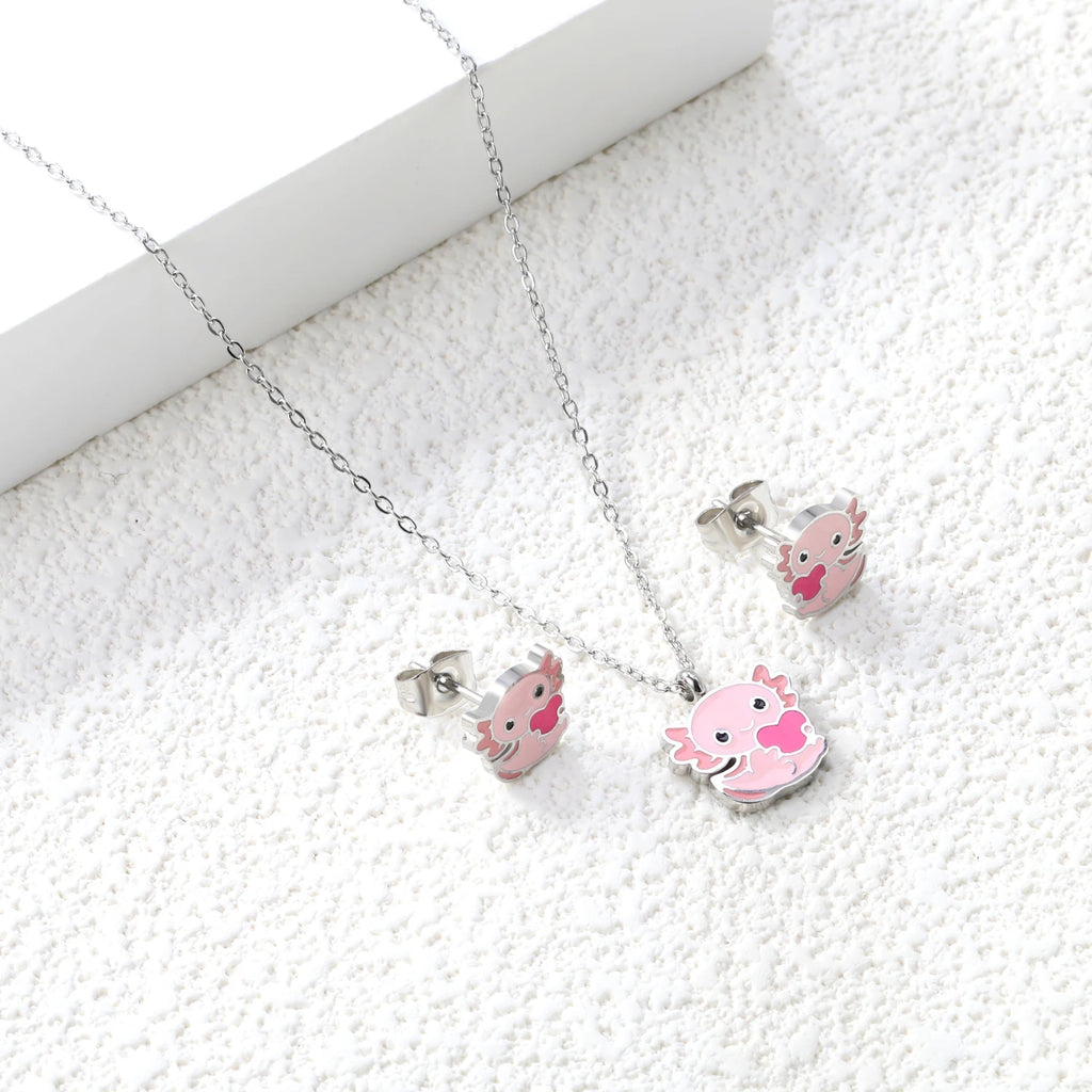 Unicorn Stainless Necklace & Earring Set