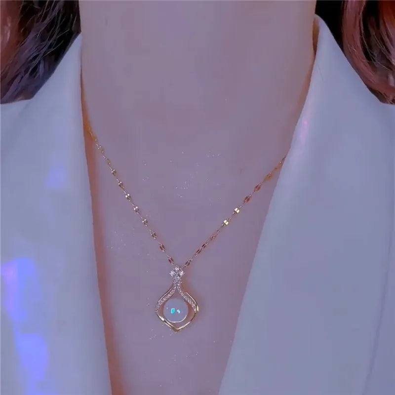 Angel Wings Heart Pendant Necklace