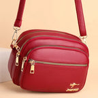 Multi-Pocket PU Shoulder Bag