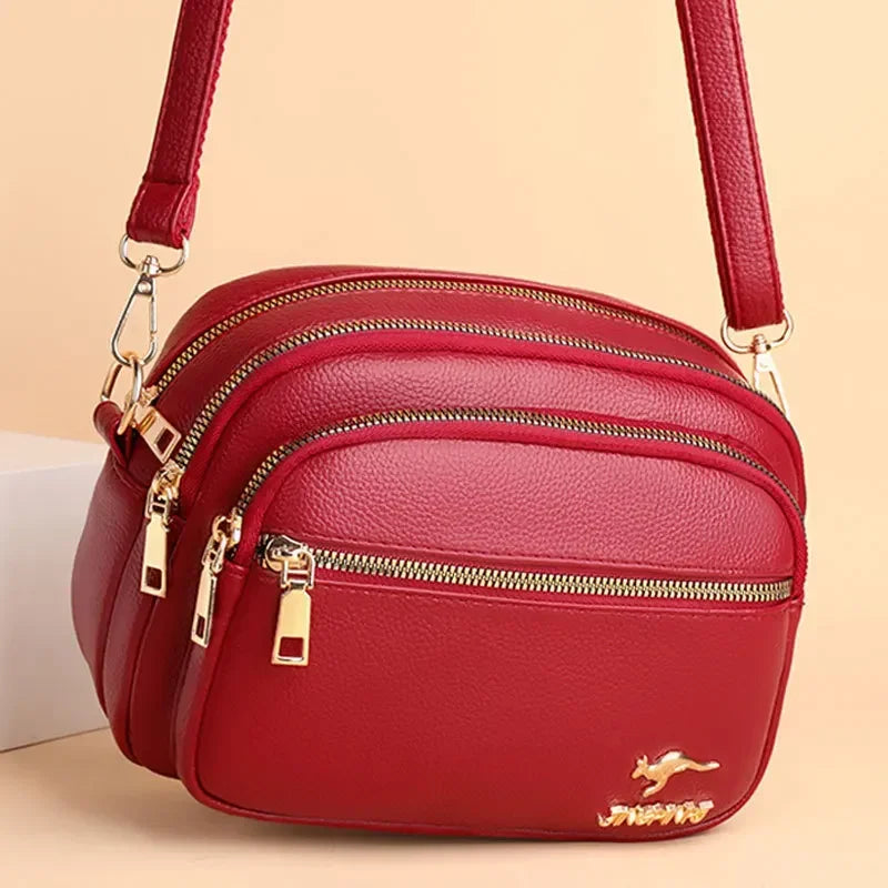 Multi-Pocket PU Shoulder Bag