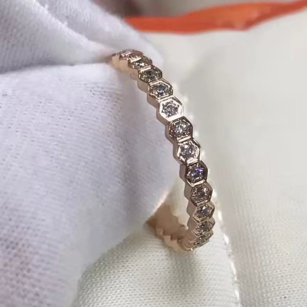 Silver Plated Hexagonal Ring