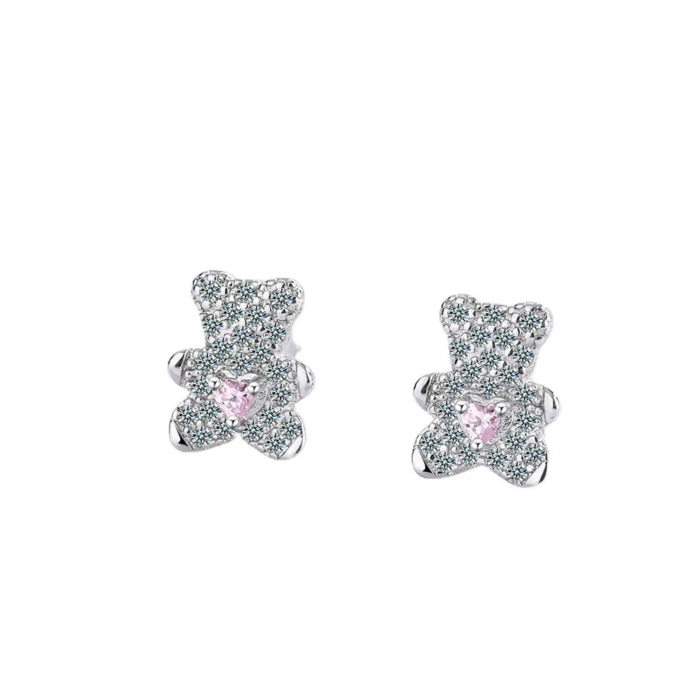 Silver Needle Cartoon Earrings