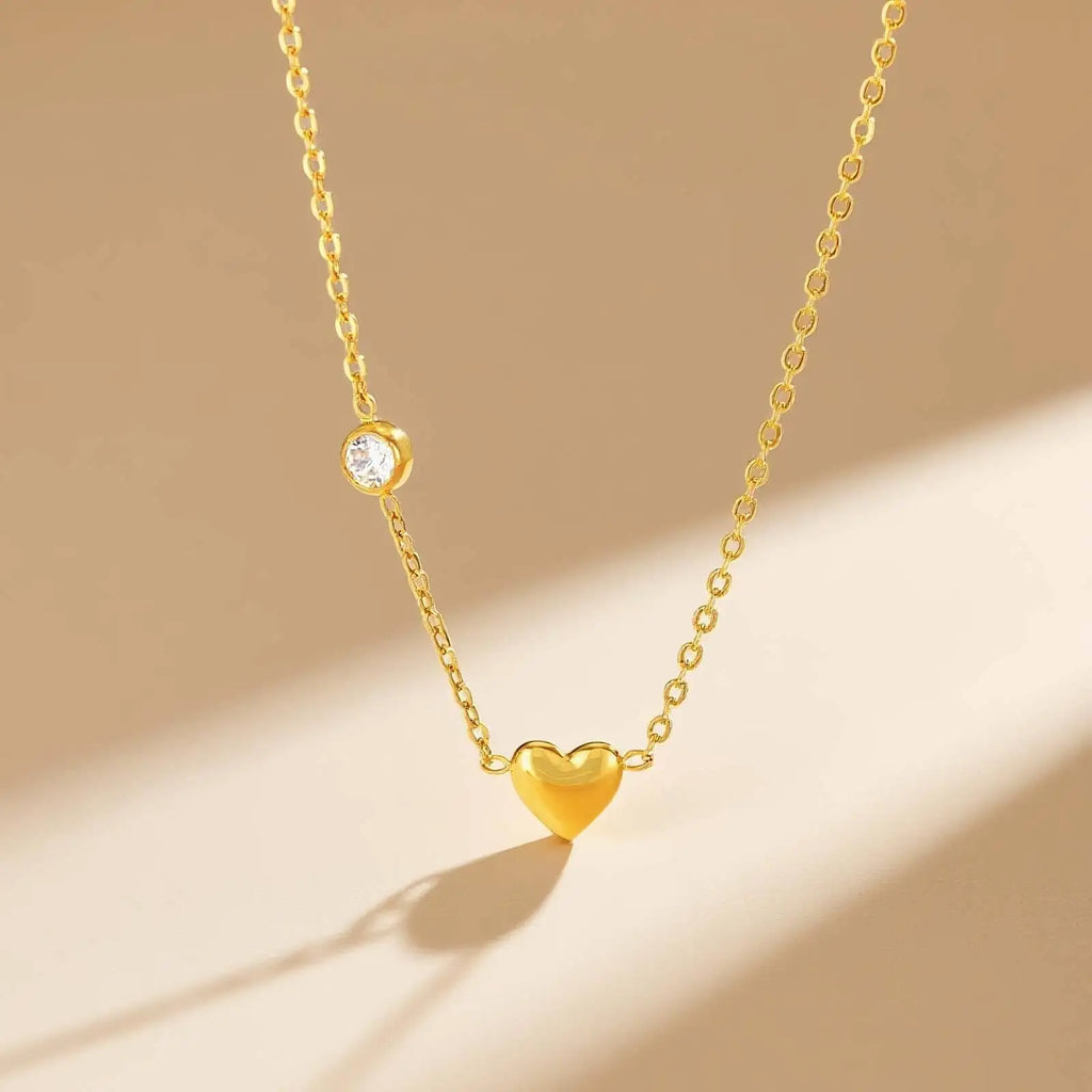 Cubic Zirconia Heart Pendant Necklace