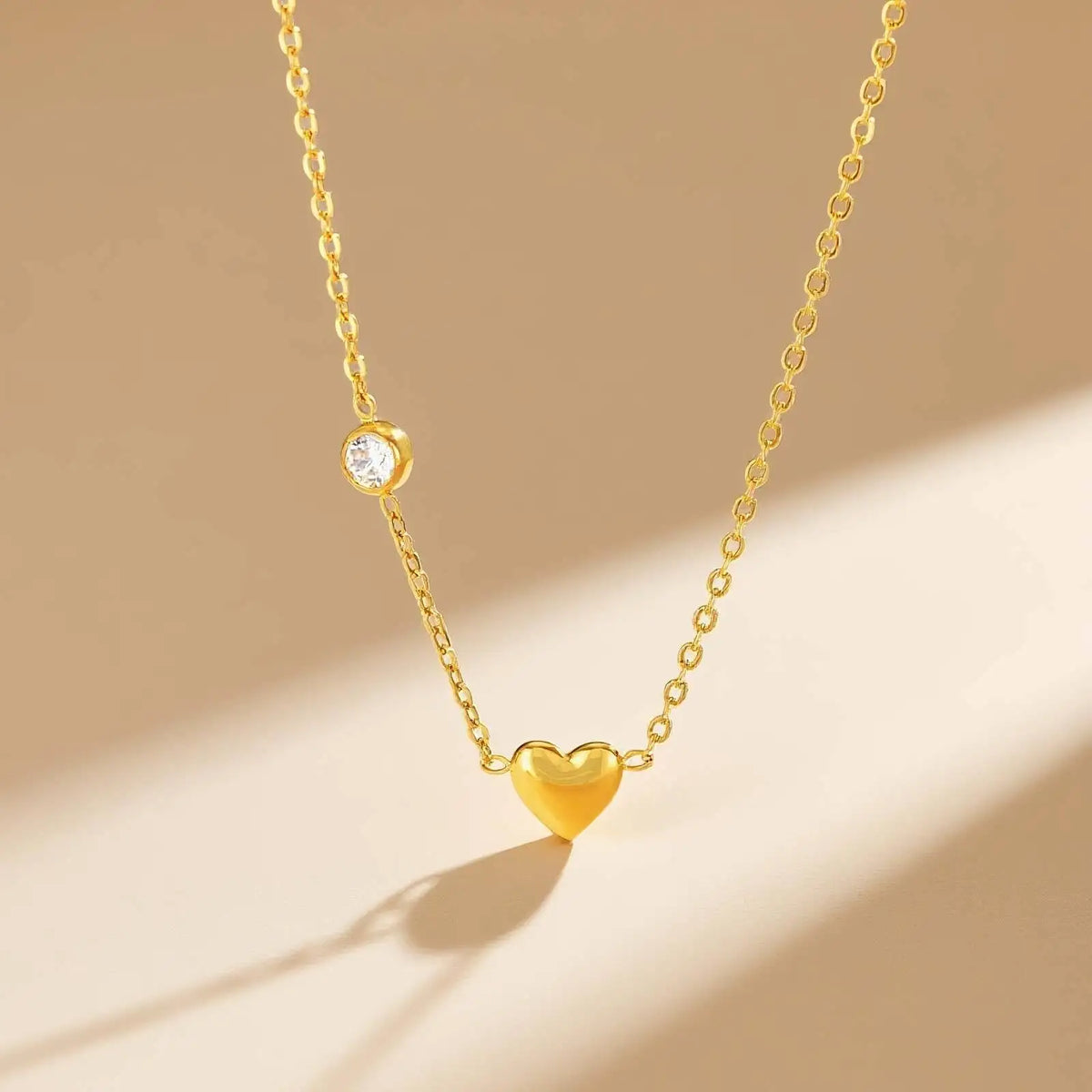 Cubic Zirconia Heart Pendant Necklace