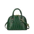 Crocodile-Pattern PU Shell Bag
