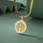 Tree Life Rhinestone Pendant Necklace