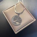 Tree Life Rhinestone Pendant Necklace