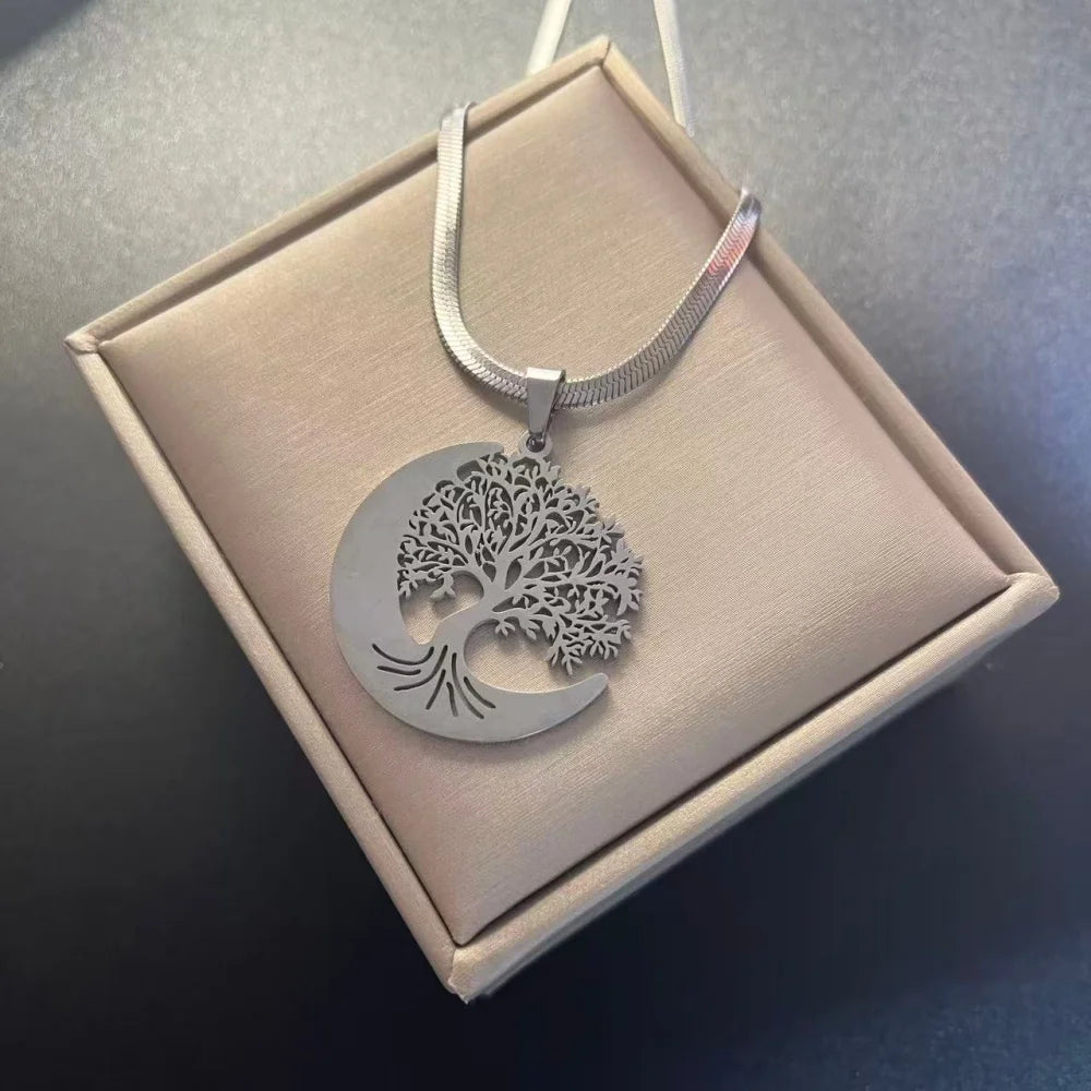 Tree Life Rhinestone Pendant Necklace