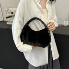 Plush Zip Hobo Shoulder Bag