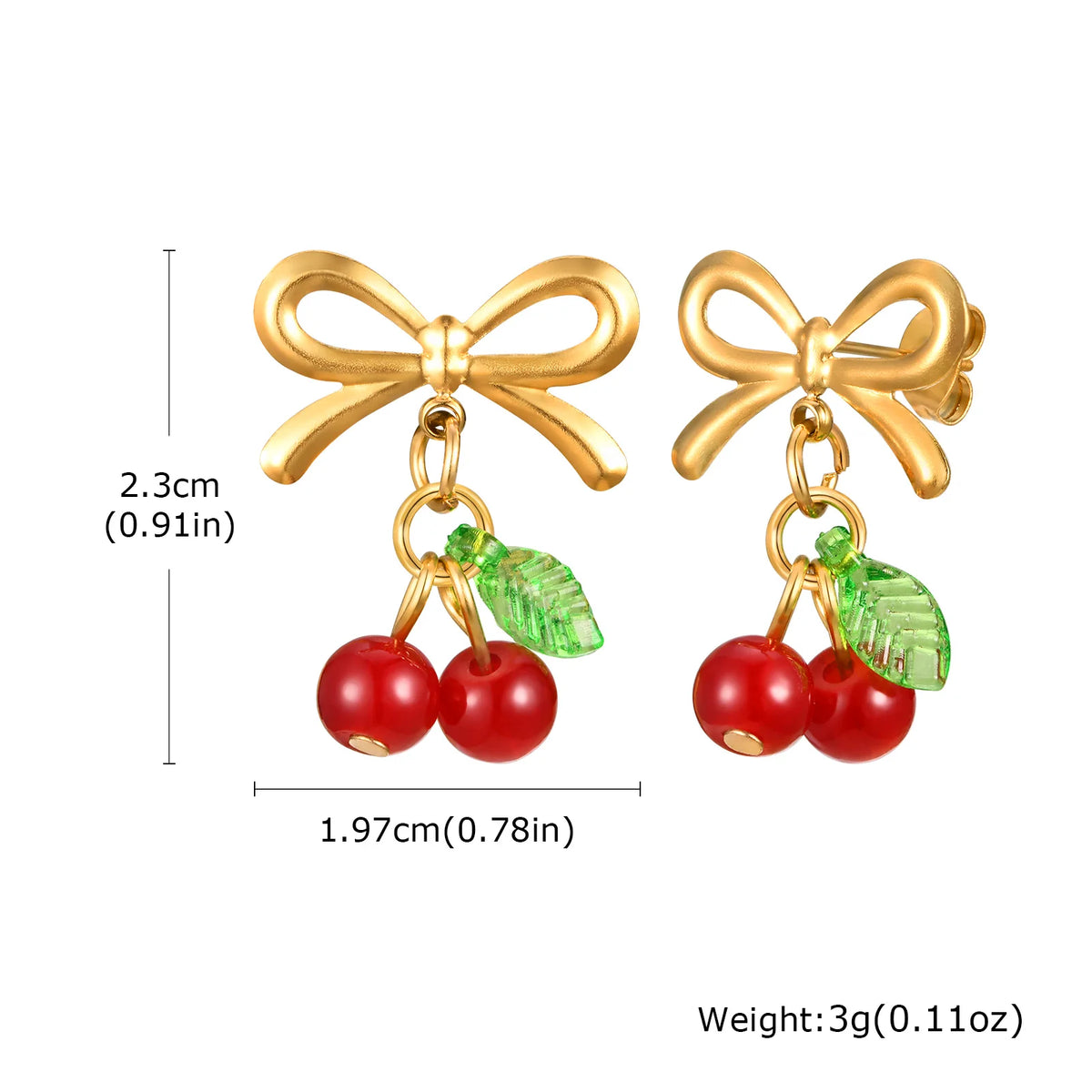 Cherry Zirconia Dangle Earrings