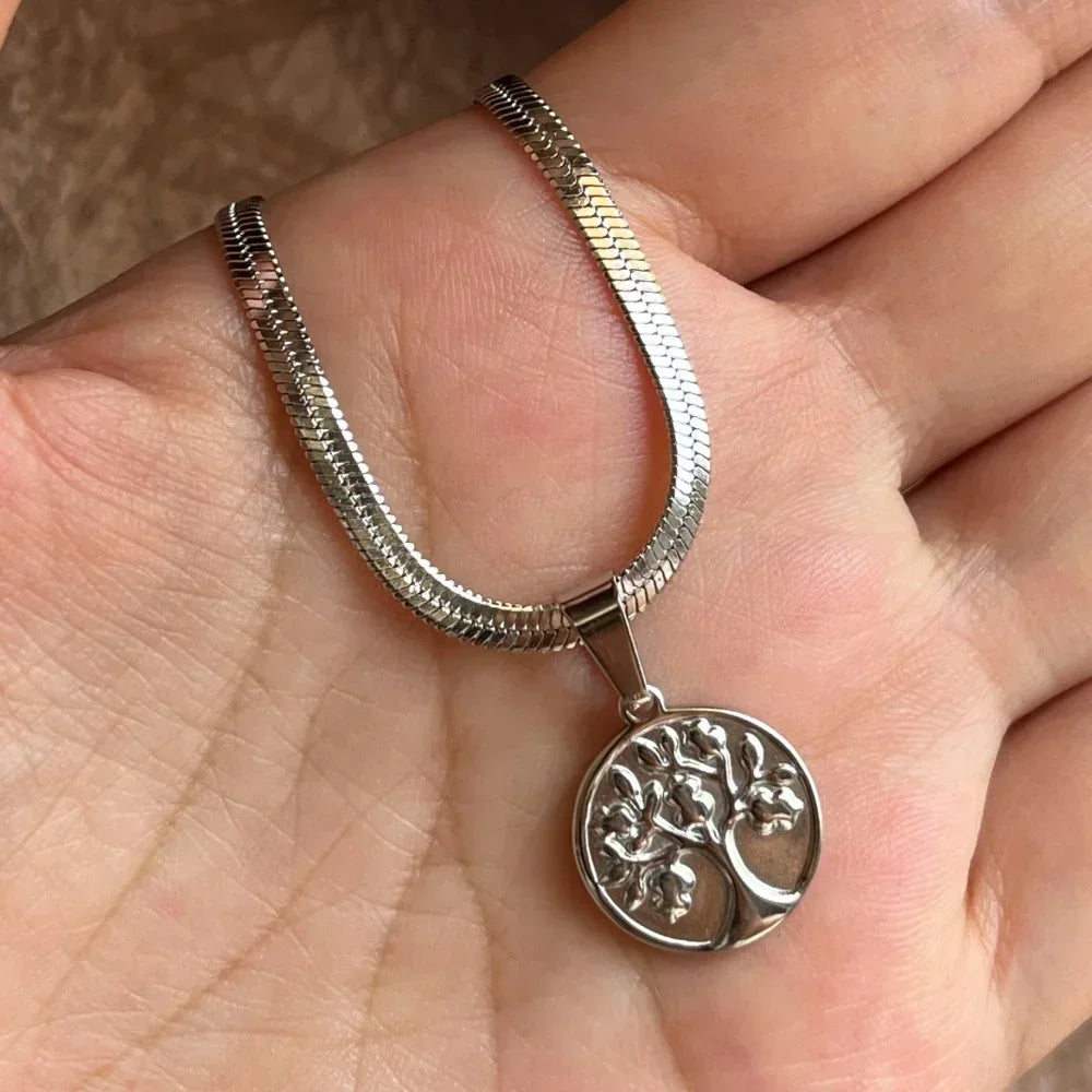 Tree Life Rhinestone Pendant Necklace