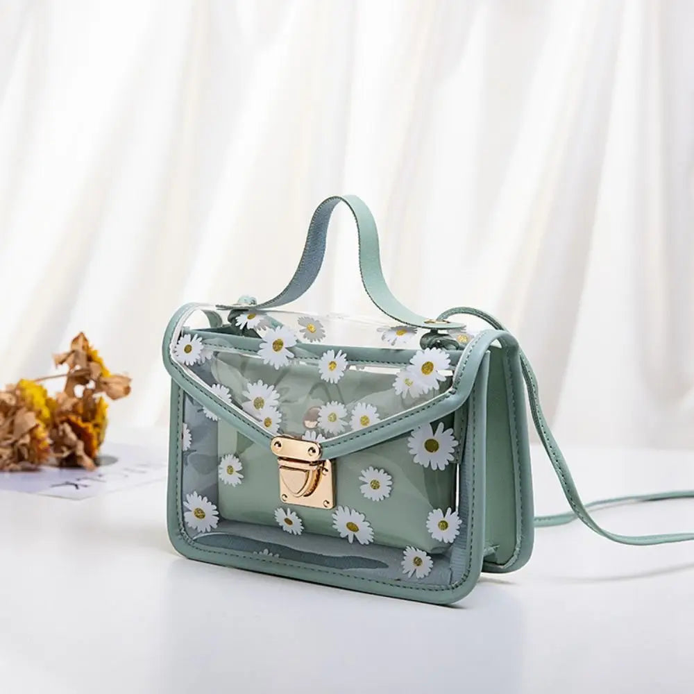 Transparent Daisy Pattern Tote Bag