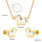 Unicorn Stainless Necklace & Earring Set