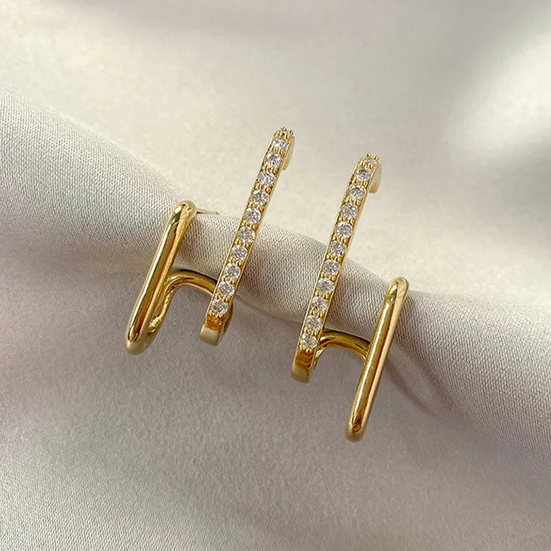 Double Row Korean Earrings