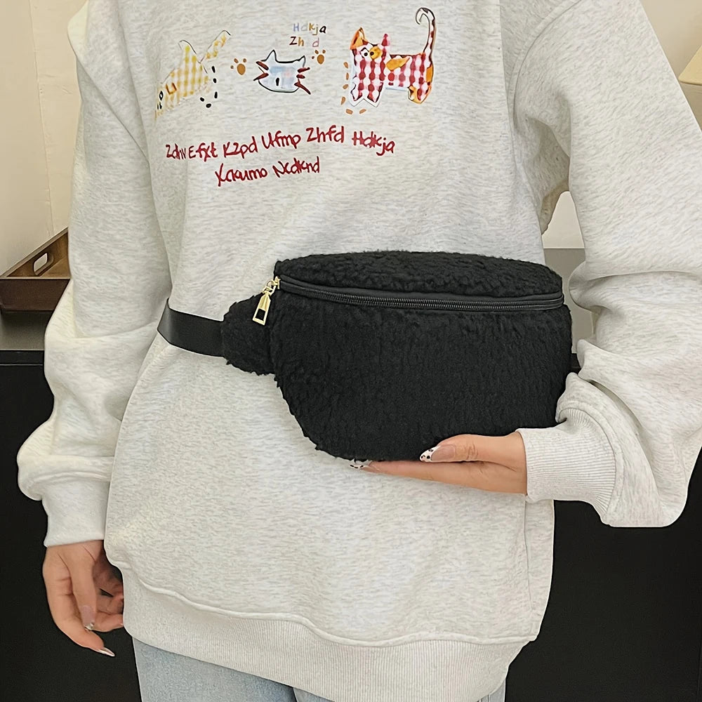 Lamb Wool Crossbody Chest Bag