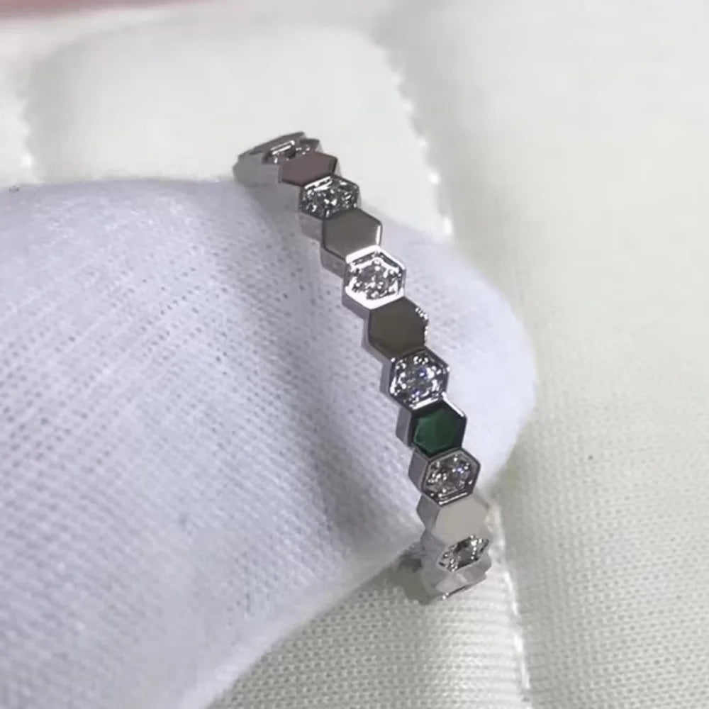 Silver Plated Hexagonal Ring