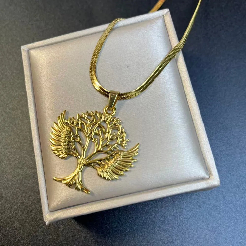 Tree Life Rhinestone Pendant Necklace