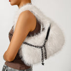Faux Fur Chain Handbag