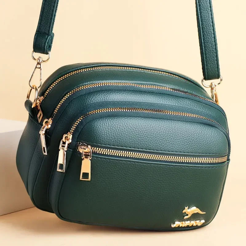 Multi-Pocket PU Shoulder Bag