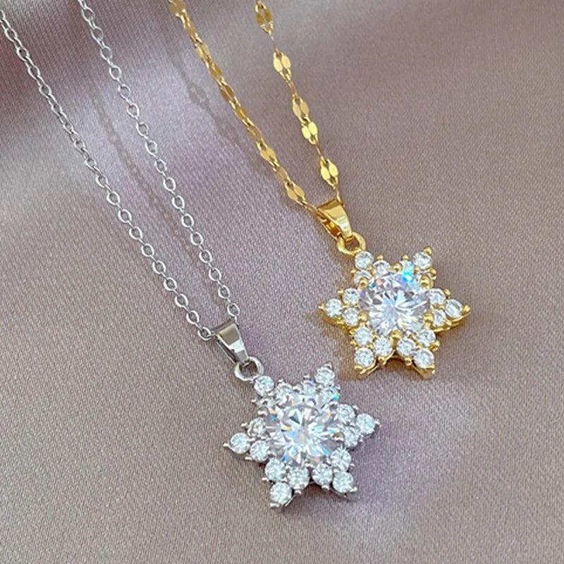 Golden Stainless Steel Pendant Necklace