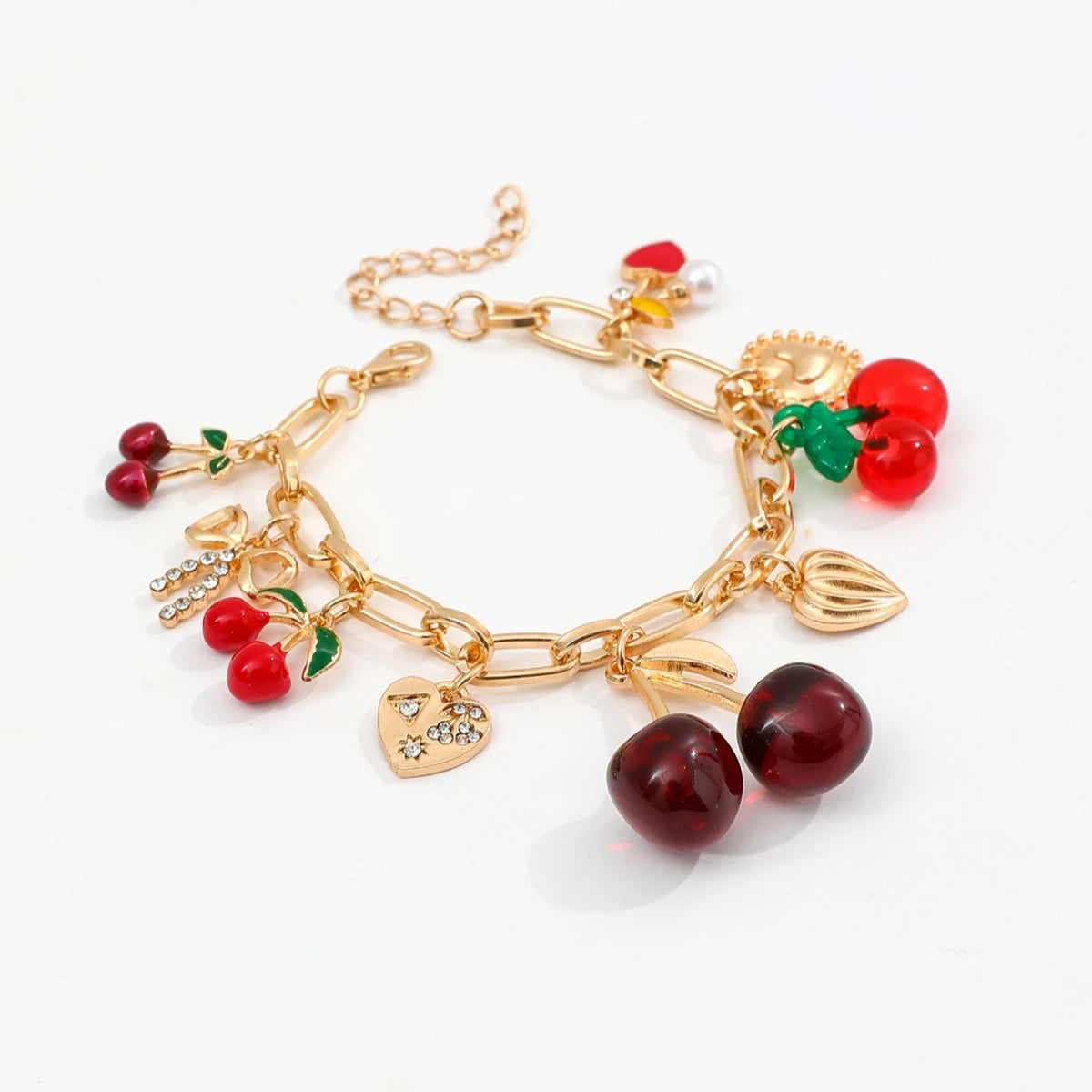 Handmade Cherry Bow Bracelet