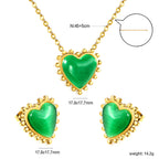 Vintage Heart Necklace & Earring Set