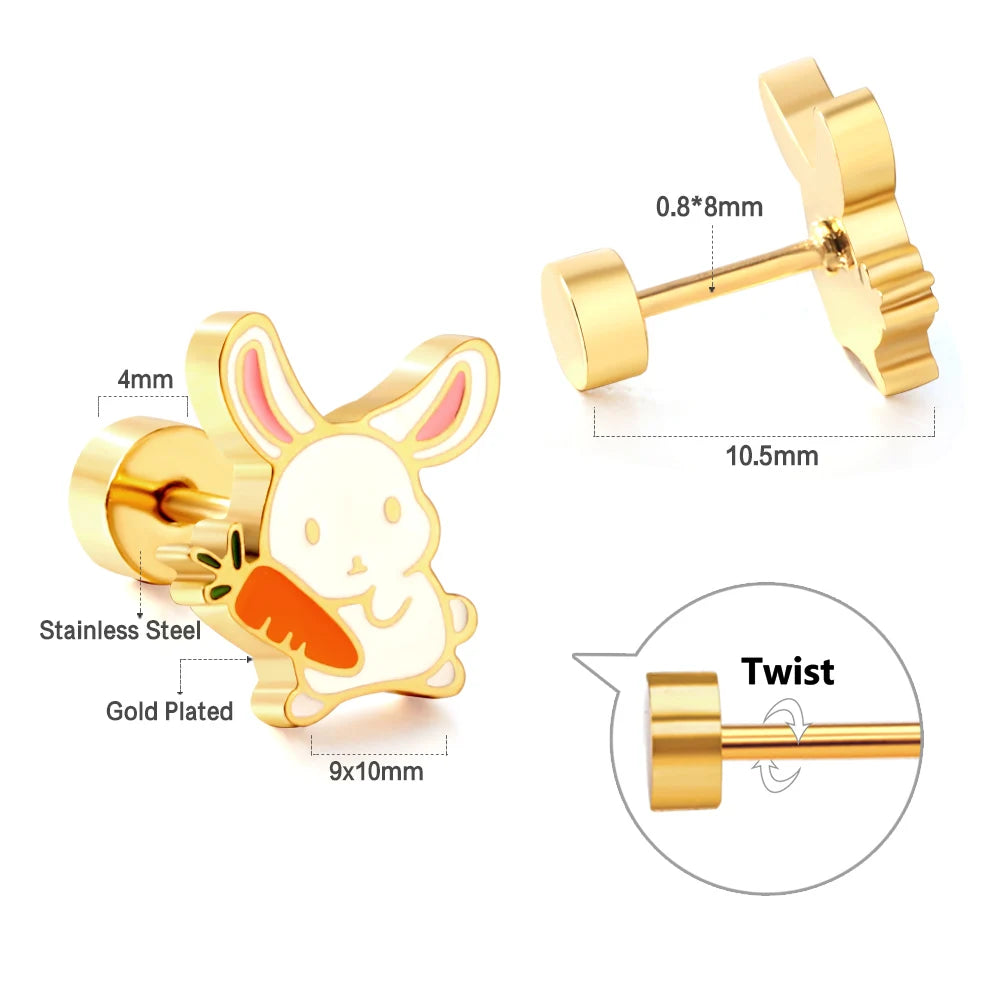 Acrylic Heart Animal Earrings