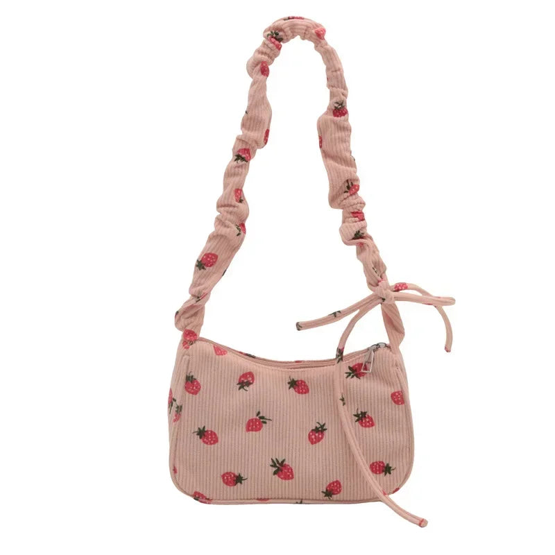 Corduroy Half-Moon Shoulder Bag