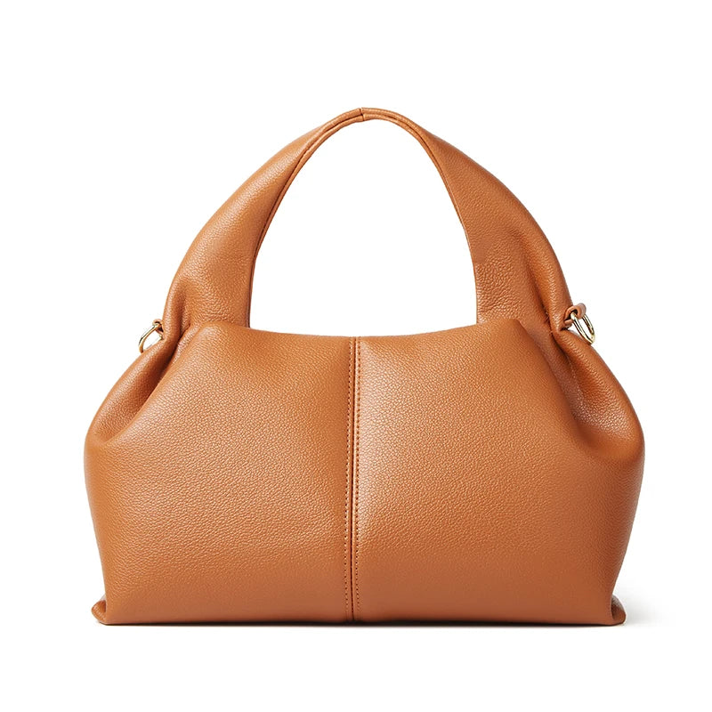 Soft Leather Crossbody Tote Bag