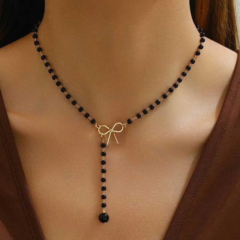 Imitation Pearl Tassel Necklace