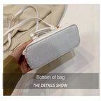 Crocodile-Pattern PU Shell Bag
