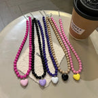 Colorful Beads Resin Pendant Necklace