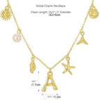 Gold Letter Copper Pendant Necklace