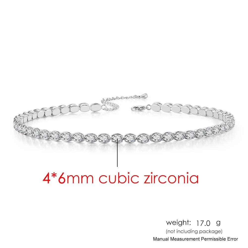 Dainty Oval Crystal Necklace